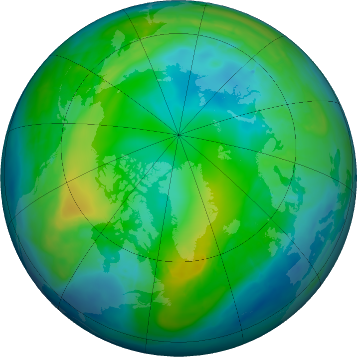 Arctic ozone map for 18 November 2015